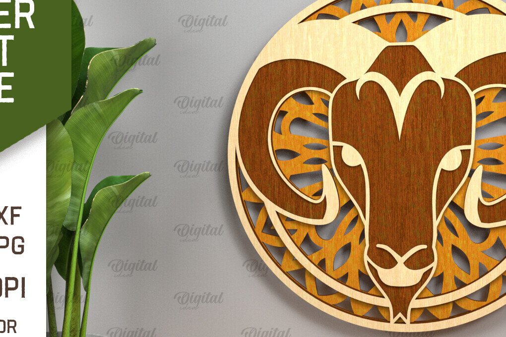 Intra απο ξύλο plywood 3mm-4mm πάχος – Αρχείο κοπής με λέιζερ ZODIAC. Ωροσκόπιο με στρώσεις Δίασταση  20x20 cm INTRAFABR-93641840