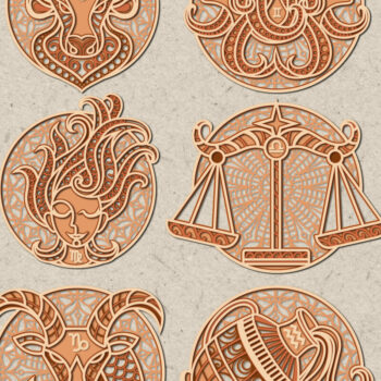 Intra απο ξύλο plywood 3mm-4mm πάχος – Αρχεία κοπής με λέιζερ Zodiac | Ωροσκόπιο Δίασταση  20x20 cm INTRAFABR-21496240 - Image 5