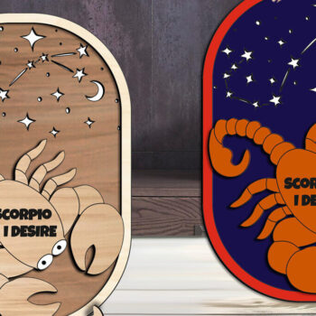 Intra απο ξύλο plywood 3mm-4mm πάχος – Στολίδι αστερισμού του Ζωδιακού Σκορπιού Δίασταση  20x20 cm INTRAFABR-105822092 - Image 1