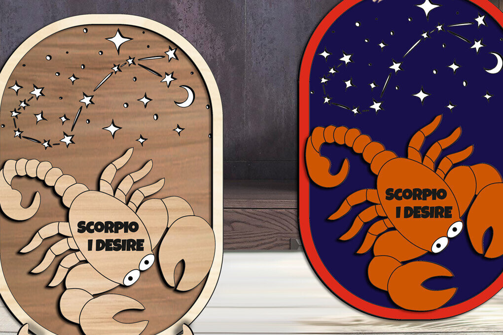 Intra απο ξύλο plywood 3mm-4mm πάχος – Στολίδι αστερισμού του Ζωδιακού Σκορπιού Δίασταση  20x20 cm INTRAFABR-105822092