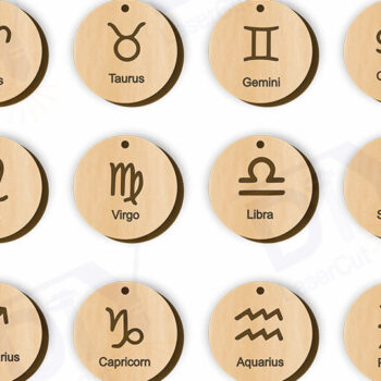 Intra απο ξύλο plywood 3mm-4mm πάχος – Μπρελόκ διπλής όψης ζωδίου Δίασταση  5x5 cm INTRAFABR-116740754 - Image 3