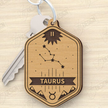 Intra απο ξύλο plywood 3mm-4mm πάχος – Μπρελόκ ζωδίου | Μπρελόκ Ταύρος Δίασταση  5x5 cm INTRAFABR-119607241 - Image 1