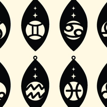 Intra απο ξύλο plywood 3mm-4mm πάχος – Ξύλινα σκουλαρίκια ζωδίου με λέιζερ Δίασταση  5x5 cm INTRAFABR-96955514 - Image 2