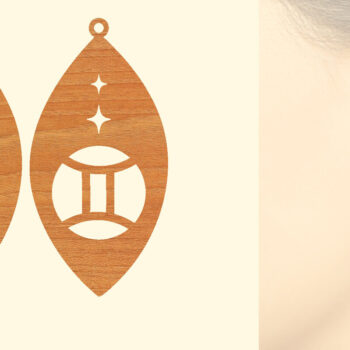 Intra απο ξύλο plywood 3mm-4mm πάχος – Ξύλινα σκουλαρίκια ζωδίου με λέιζερ Δίασταση  5x5 cm INTRAFABR-96955514 - Image 4