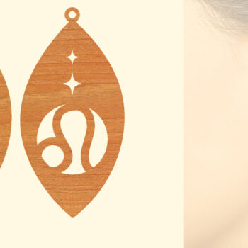 Intra απο ξύλο plywood 3mm-4mm πάχος – Ξύλινα σκουλαρίκια ζωδίου με λέιζερ Δίασταση  5x5 cm INTRAFABR-96955514 - Image 5