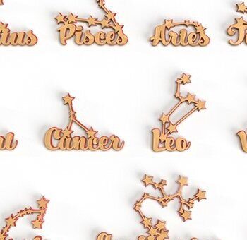 Intra απο ξύλο plywood 3mm-4mm πάχος – ZODIAC SIGNS για Cricut ή Glowforge Δίασταση  40x30 cm INTRAFABR-57594001 - Image 1