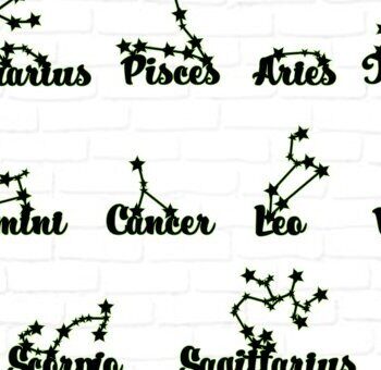 Intra απο ξύλο plywood 3mm-4mm πάχος – ZODIAC SIGNS για Cricut ή Glowforge Δίασταση  40x30 cm INTRAFABR-57594001 - Image 2