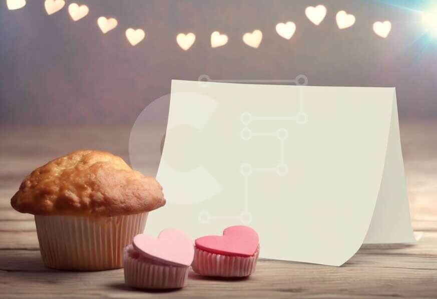 Intra Συλλεκτικό Ξύλινο Παζλ Plywood  4mm - Muffin, cupcakes και μπισκότα σε σχήμα καρδιάς σε ξύλινο τραπέζι Σε Ξύλινο Κουτί - Διαστάσεις: 10x10 cm – 25 κομμάτια