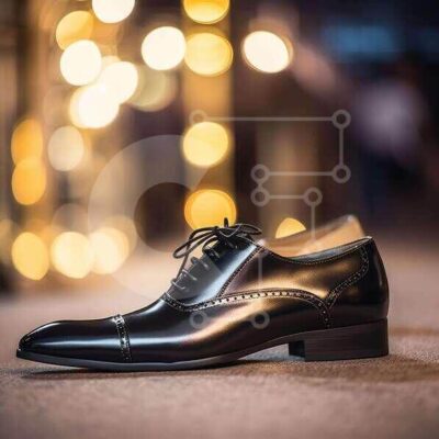 Intra Συλλεκτικό Ξύλινο Παζλ Plywood 4mm - Κομψό μαύρο φόρεμα παπούτσι με φώτα Bokeh Σε Ξύλινο Κουτί - Διαστάσεις: 10x10 cm – 25 κομμάτια - Image 1