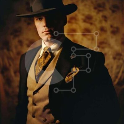 Intra Συλλεκτικό Ξύλινο Παζλ Plywood  4mm - Κομψά ντυμένος άντρας με vintage ενδυμασία Σε Ξύλινο Κουτί - Διαστάσεις: 10x10 cm – 25 κομμάτια - Image 1