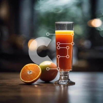 Intra Συλλεκτικό Ξύλινο Παζλ Plywood 4mm - Ποτήρι χυμό πορτοκαλιού και πορτοκάλια σε ξύλινο τραπέζι Σε Ξύλινο Κουτί - Διαστάσεις: 10x10 cm – 25 κομμάτια - Image 1