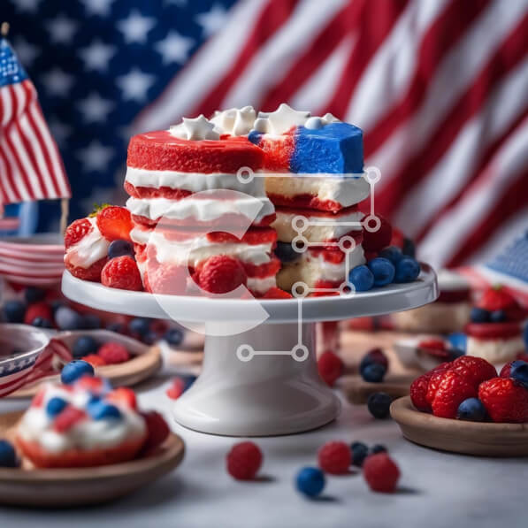 Intra Συλλεκτικό Ξύλινο Παζλ Plywood  4mm - Τούρτα με πατριωτικό θέμα με κόκκινες, λευκές και μπλε διακοσμήσεις Σε Ξύλινο Κουτί - Διαστάσεις: 10x10 cm – 25 κομμάτια