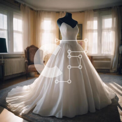 Intra Συλλεκτικό Ξύλινο Παζλ Plywood  4mm - Κομψή επίδειξη λευκού νυφικού Σε Ξύλινο Κουτί - Διαστάσεις: 10x10 cm – 25 κομμάτια - Image 1