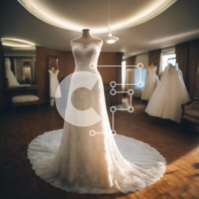 Intra Συλλεκτικό Ξύλινο Παζλ Plywood  4mm - Νυφικό μανεκέν σε κατάστημα νυφικών Σε Ξύλινο Κουτί - Διαστάσεις: 10x10 cm – 25 κομμάτια - Image 1