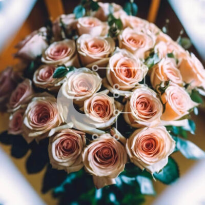 Intra Συλλεκτικό Ξύλινο Παζλ Plywood  4mm - Κομψό μπουκέτο με ροζ τριαντάφυλλα Σε Ξύλινο Κουτί - Διαστάσεις: 10x10 cm – 25 κομμάτια - Image 1