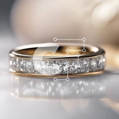 Intra Συλλεκτικό Ξύλινο Παζλ Plywood  4mm - Γαμήλια μπάντα από χρυσό και διαμάντι με στρογγυλά διαμάντια σε μπριγιάν Σε Ξύλινο Κουτί - Διαστάσεις: 10x10 cm – 25 κομμάτια - Image 1