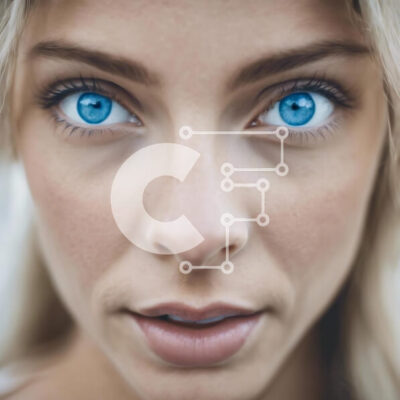 Intra Συλλεκτικό Ξύλινο Παζλ Plywood  4mm - Κοντινό πλάνο της γυναίκας με τα μπλε μάτια Σε Ξύλινο Κουτί - Διαστάσεις: 10x10 cm – 25 κομμάτια - Image 1