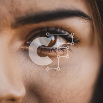 Intra Συλλεκτικό Ξύλινο Παζλ Plywood  4mm - Κοντινή εικόνα του καφέ ματιού με τους μαύρους κύκλους Σε Ξύλινο Κουτί - Διαστάσεις: 10x10 cm – 25 κομμάτια - Image 1