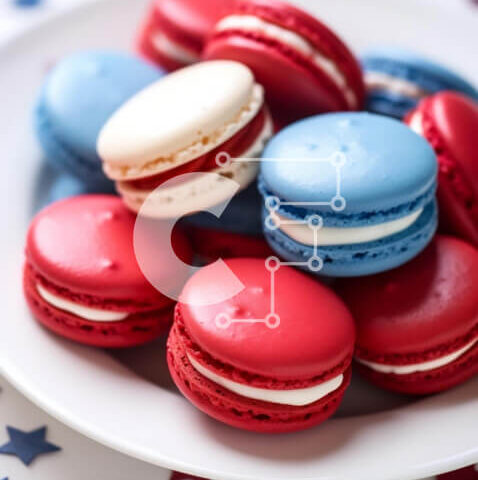 Intra Συλλεκτικό Ξύλινο Παζλ Plywood  4mm - 4 Ιουλίου Πατριωτικά αμυγδαλωτά στο λευκό πιάτο Σε Ξύλινο Κουτί - Διαστάσεις: 10x10 cm – 25 κομμάτια - Image 1