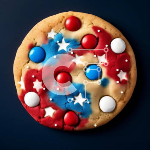 Intra Συλλεκτικό Ξύλινο Παζλ Plywood 4mm - Πατριωτικό μπισκότο διακοσμημένο για τον εορτασμό της 4ης Ιουλίου Σε Ξύλινο Κουτί - Διαστάσεις: 10x10 cm – 25 κομμάτια - Image 1