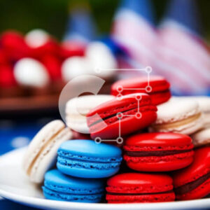 Intra Συλλεκτικό Ξύλινο Παζλ Plywood  4mm - Πατριωτικά επιδόρπια με τραπεζομάντιλο αμερικανικής σημαίας Σε Ξύλινο Κουτί - Διαστάσεις: 10x10 cm – 25 κομμάτια