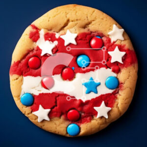 Intra Συλλεκτικό Ξύλινο Παζλ Plywood  4mm - Πατριωτικό μπισκότο αμερικανικής σημαίας για τον εορτασμό της 4ης Ιουλίου Σε Ξύλινο Κουτί - Διαστάσεις: 10x10 cm – 25 κομμάτια