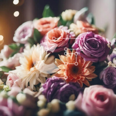 Intra Συλλεκτικό Ξύλινο Παζλ Plywood  4mm - Πολύχρωμο μπουκέτο λουλουδιών σε κομψό τραπέζι Σε Ξύλινο Κουτί - Διαστάσεις: 10x10 cm – 25 κομμάτια - Image 1