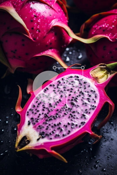 Intra Συλλεκτικό Ξύλινο Παζλ Plywood  4mm - Φρέσκα ροζ Dragonfruits στο τραπέζι Σε Ξύλινο Κουτί - Διαστάσεις: 10x10 cm – 25 κομμάτια