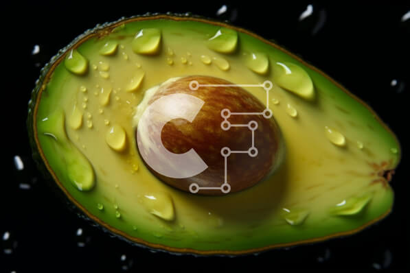 Intra Συλλεκτικό Ξύλινο Παζλ Plywood  4mm - Μισοφαγωμένο αβοκάντο με σταγόνες νερού Σε Ξύλινο Κουτί - Διαστάσεις: 10x10 cm – 25 κομμάτια