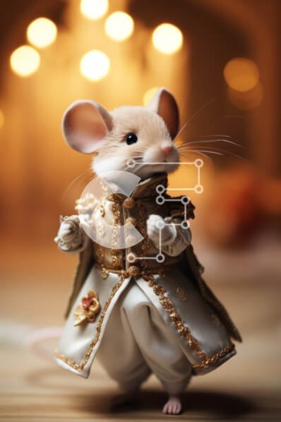 Intra Συλλεκτικό Ξύλινο Παζλ Plywood  4mm - Κομψό ντυμένο ποντίκι με κεριά στο φόντο Σε Ξύλινο Κουτί - Διαστάσεις: 10x10 cm – 25 κομμάτια