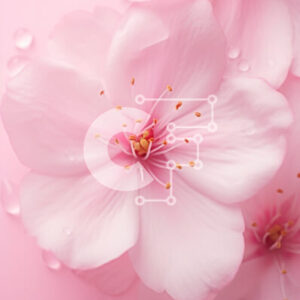 Intra Συλλεκτικό Ξύλινο Παζλ Plywood  4mm - Τρία ροζ λουλούδια με σταγονίδια νερού σε ροζ φόντο Σε Ξύλινο Κουτί - Διαστάσεις: 10x10 cm – 25 κομμάτια