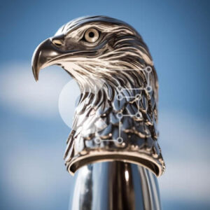 Intra Συλλεκτικό Ξύλινο Παζλ Plywood  4mm - Κοντινό πλάνο της διακόσμησης του κεφαλιού του αετού Σε Ξύλινο Κουτί - Διαστάσεις: 10x10 cm – 25 κομμάτια