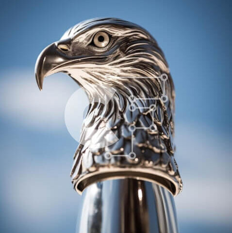 Intra Συλλεκτικό Ξύλινο Παζλ Plywood  4mm - Κοντινό πλάνο της διακόσμησης του κεφαλιού του αετού Σε Ξύλινο Κουτί - Διαστάσεις: 10x10 cm – 25 κομμάτια - Image 1