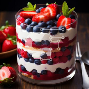 Intra Συλλεκτικό Ξύλινο Παζλ Plywood  4mm - Νόστιμο Fruit Trifle Bowl με φρέσκα μούρα Σε Ξύλινο Κουτί - Διαστάσεις: 10x10 cm – 25 κομμάτια