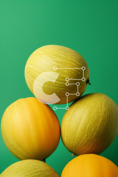 Intra Συλλεκτικό Ξύλινο Παζλ Plywood  4mm - Στοίβα από κίτρινα πεπόνια με πορτοκαλί φρούτα Σε Ξύλινο Κουτί - Διαστάσεις: 10x10 cm – 25 κομμάτια