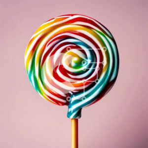 Intra Συλλεκτικό Ξύλινο Παζλ Plywood  4mm - Πολύχρωμο γλειφιτζούρι σε ανάποδο ξύλινο ραβδί Σε Ξύλινο Κουτί - Διαστάσεις: 10x10 cm – 25 κομμάτια