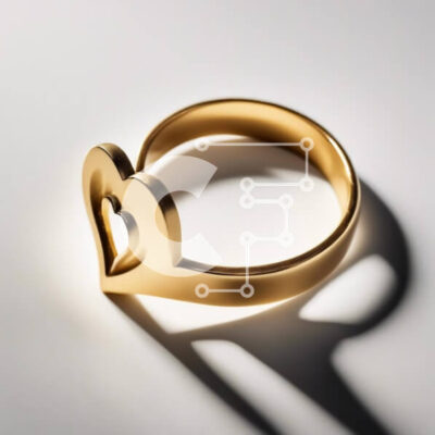 Intra Συλλεκτικό Ξύλινο Παζλ Plywood  4mm - Χρυσό δαχτυλίδι σε σχήμα καρδιάς για γάμους και αρραβώνες Σε Ξύλινο Κουτί - Διαστάσεις: 10x10 cm – 25 κομμάτια - Image 1