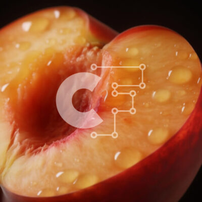 Intra Συλλεκτικό Ξύλινο Παζλ Plywood 4mm - Μισά φρέσκα ροδάκινα με σταγόνες νερού Σε Ξύλινο Κουτί - Διαστάσεις: 10x10 cm – 25 κομμάτια - Image 1