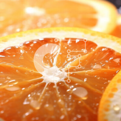 Intra Συλλεκτικό Ξύλινο Παζλ Plywood  4mm - Κοντινό πλάνο φρέσκων πορτοκαλιών με σταγονίδια νερού Σε Ξύλινο Κουτί - Διαστάσεις: 10x10 cm – 25 κομμάτια - Image 1