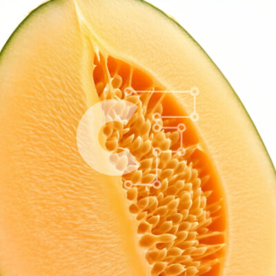 Intra Συλλεκτικό Ξύλινο Παζλ Plywood 4mm - Ώριμη φέτα πεπονιού σε άσπρο φόντο Σε Ξύλινο Κουτί - Διαστάσεις: 10x10 cm – 25 κομμάτια - Image 1