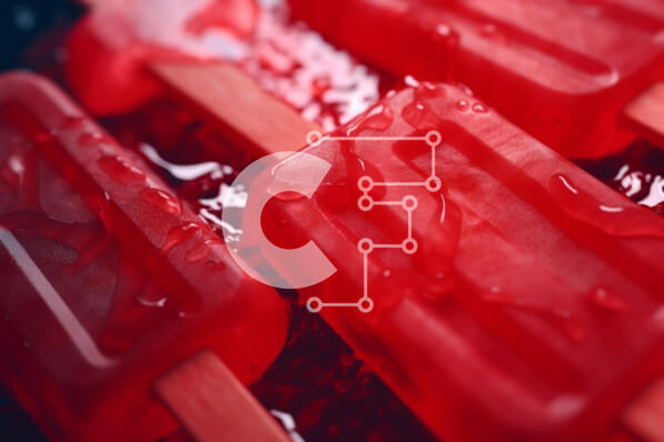 Intra Συλλεκτικό Ξύλινο Παζλ Plywood  4mm - Κοντινό πλάνο Κόκκινα Popsicles σε ξύλινα ραβδιά Σε Ξύλινο Κουτί - Διαστάσεις: 10x10 cm – 25 κομμάτια