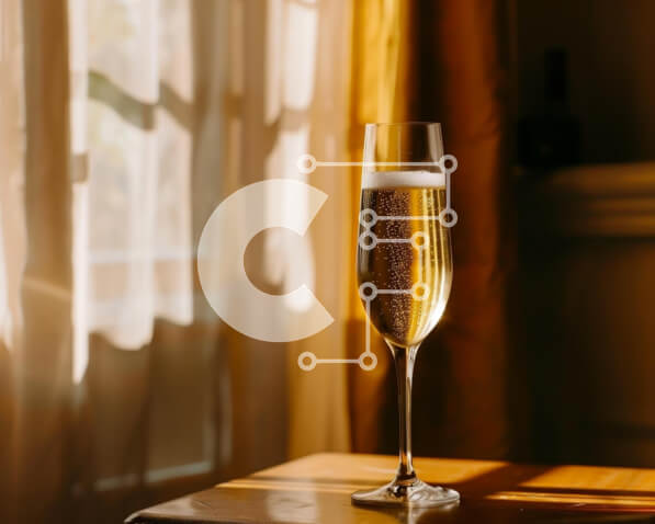 Intra Συλλεκτικό Ξύλινο Παζλ Plywood  4mm - Σαμπάνια και κρασί σε ξύλινο τραπέζι με παράθυρο Σε Ξύλινο Κουτί - Διαστάσεις: 10x10 cm – 25 κομμάτια