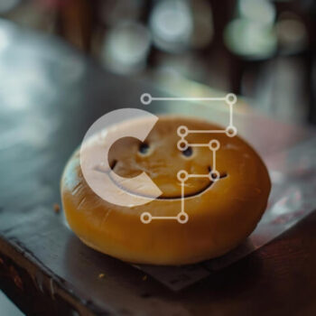 Intra Συλλεκτικό Ξύλινο Παζλ Plywood  4mm - Χαμογελώντας ντόνατ σε ημιτελές ξύλινο τραπέζι Σε Ξύλινο Κουτί - Διαστάσεις: 10x10 cm – 25 κομμάτια - Image 1