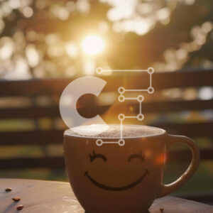 Intra Συλλεκτικό Ξύλινο Παζλ Plywood  4mm - Φλιτζάνι καφέ Smiley Face σε ξύλινο τραπέζι Σε Ξύλινο Κουτί - Διαστάσεις: 10x10 cm – 25 κομμάτια