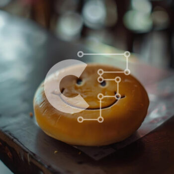 Intra Συλλεκτικό Ξύλινο Παζλ Plywood  4mm - Χαμογελώντας ντόνατ σε ένα ημιτελές ξύλινο τραπέζι Σε Ξύλινο Κουτί - Διαστάσεις: 10x10 cm – 25 κομμάτια - Image 1