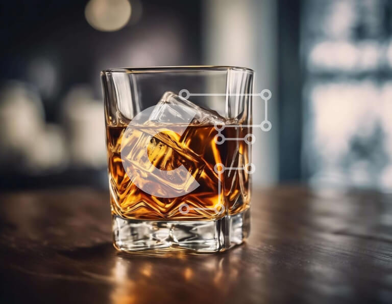 Intra Συλλεκτικό Ξύλινο Παζλ Plywood  4mm - Ποτήρι ουίσκι με παγάκια στο τραπέζι Σε Ξύλινο Κουτί - Διαστάσεις: 10x10 cm – 25 κομμάτια