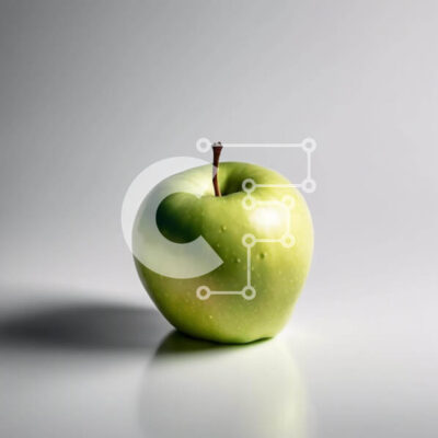 Intra Συλλεκτικό Ξύλινο Παζλ Plywood  4mm - Πράσινο μήλο στο λευκό τραπέζι Σε Ξύλινο Κουτί - Διαστάσεις: 10x10 cm – 25 κομμάτια - Image 1