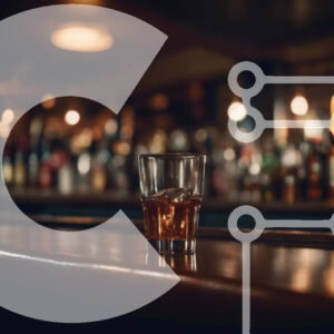 Intra Συλλεκτικό Ξύλινο Παζλ Plywood  4mm - Ποτήρι ουίσκι στον πάγκο του μπαρ με μπουκάλια ποτών Σε Ξύλινο Κουτί - Διαστάσεις: 10x10 cm – 25 κομμάτια