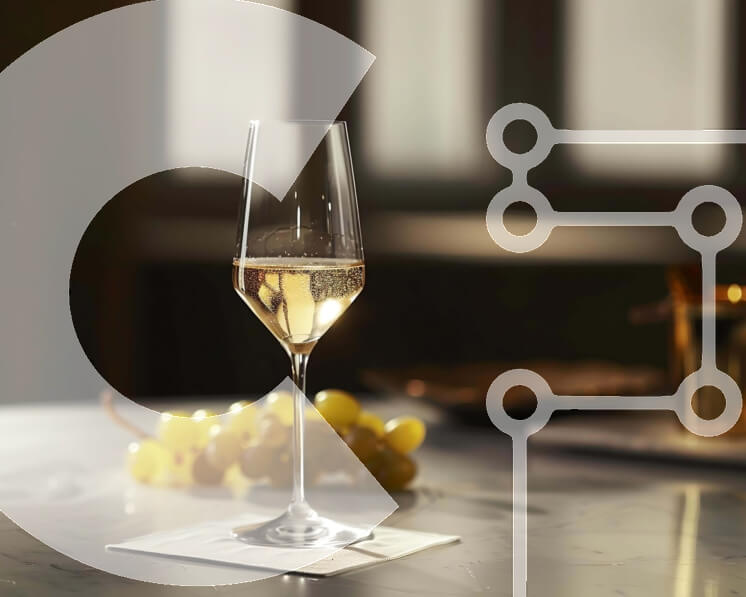 Intra Συλλεκτικό Ξύλινο Παζλ Plywood  4mm - Ποτήρι κρασιού και σαμπάνιας με σταφύλια και χαρτοπετσέτα Σε Ξύλινο Κουτί - Διαστάσεις: 10x10 cm – 25 κομμάτια