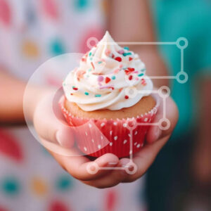 Intra Συλλεκτικό Ξύλινο Παζλ Plywood  4mm - Ομάδα απολαμβάνοντας Cupcake με ψεκασμούς Σε Ξύλινο Κουτί - Διαστάσεις: 10x10 cm – 25 κομμάτια